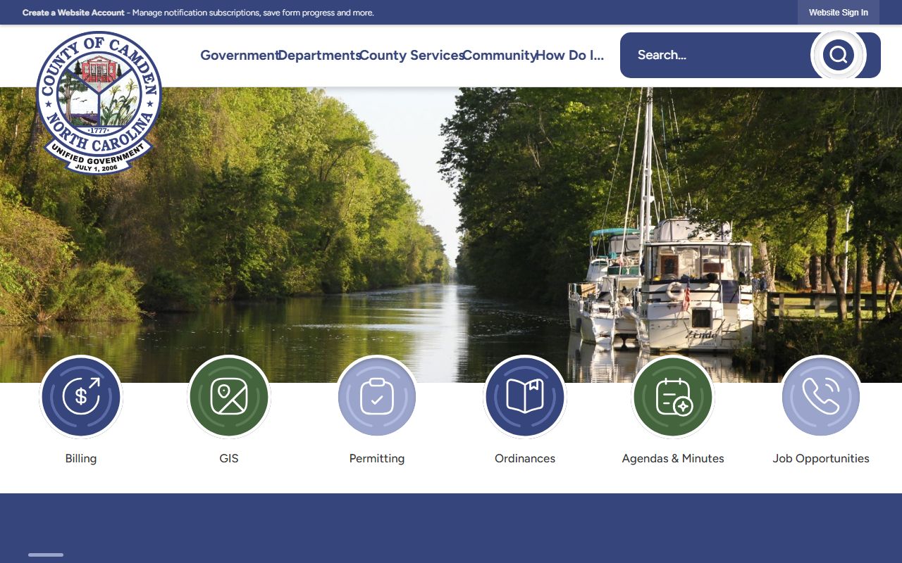 Camden County government website for divorce decree records