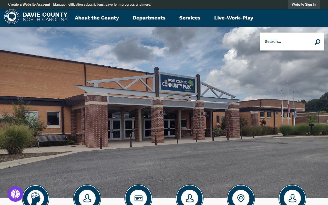 Davie County government website for divorce decree information