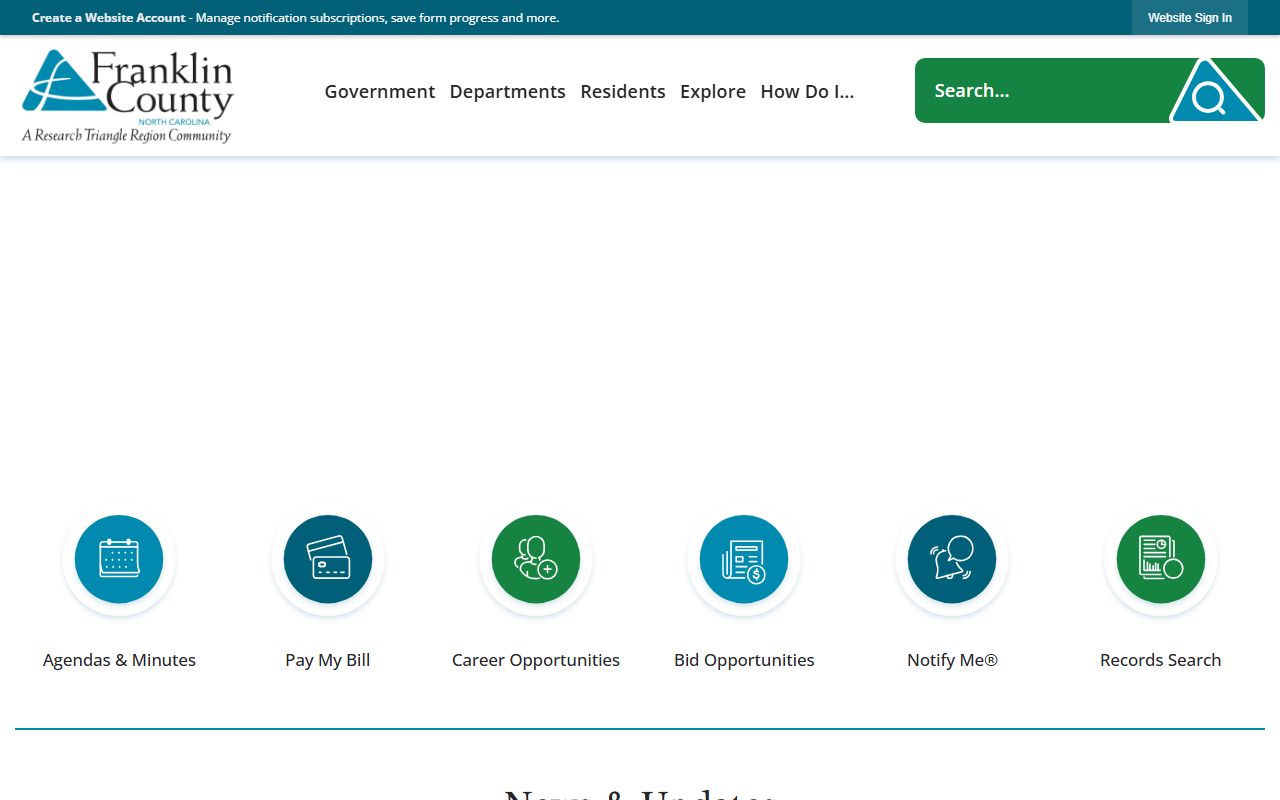 Franklin County government website for divorce decree information