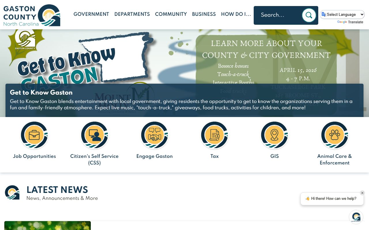 Gaston County government website for divorce decree records