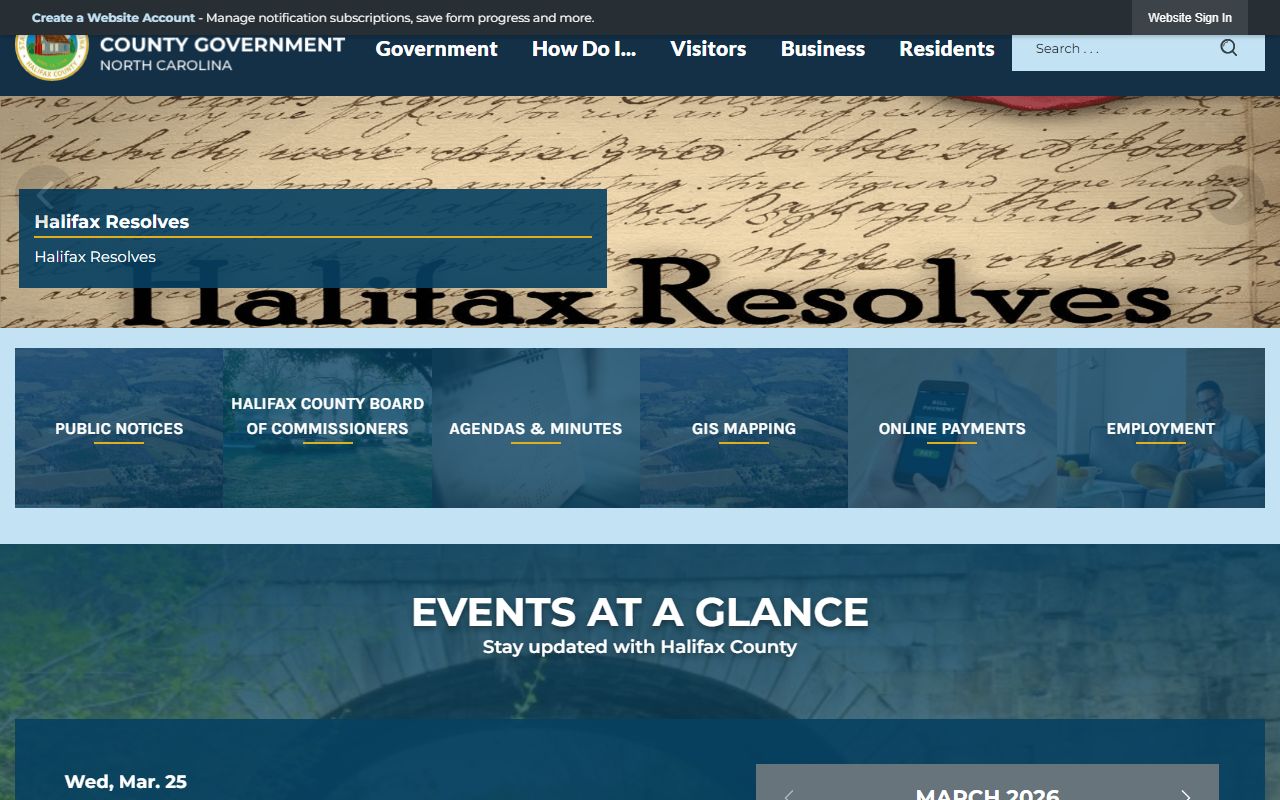 Halifax County government website for divorce decree record information