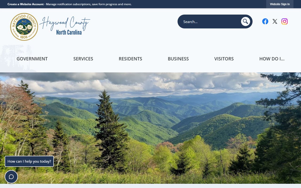 Haywood County government website for divorce decree record information