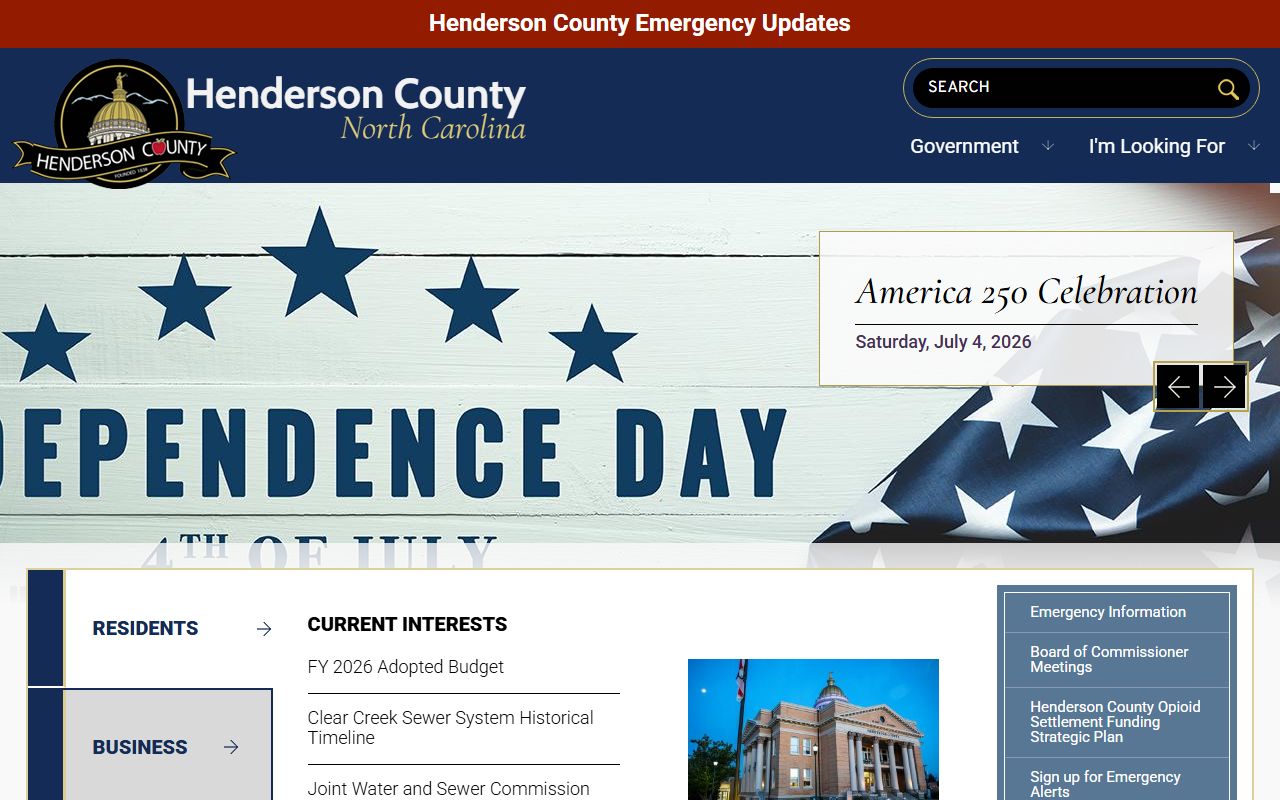 Henderson County government website for divorce decree record searches