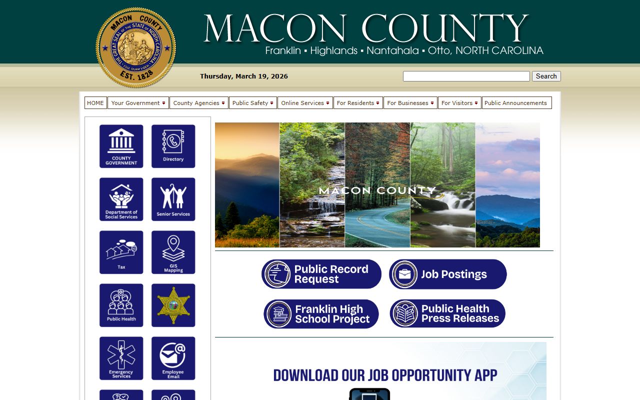 Macon County government website for divorce decree records in Franklin
