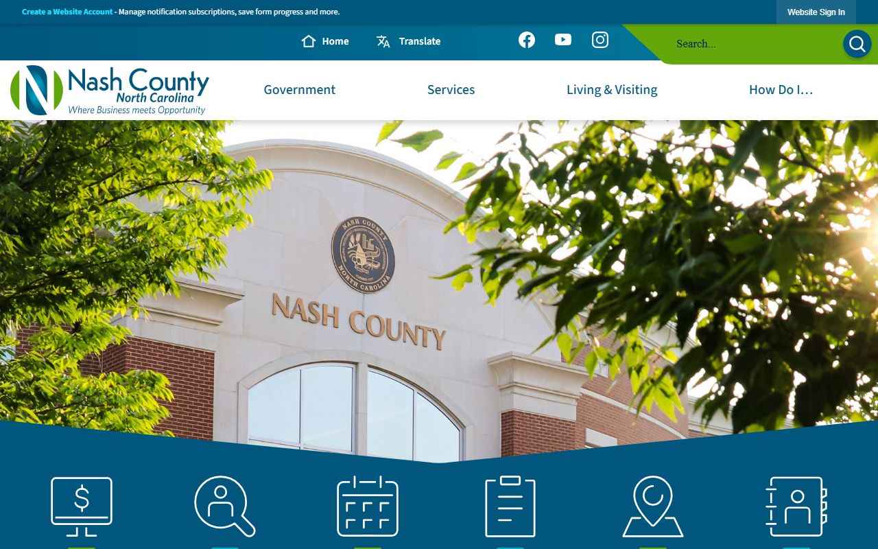 Nash County government website for divorce decree records