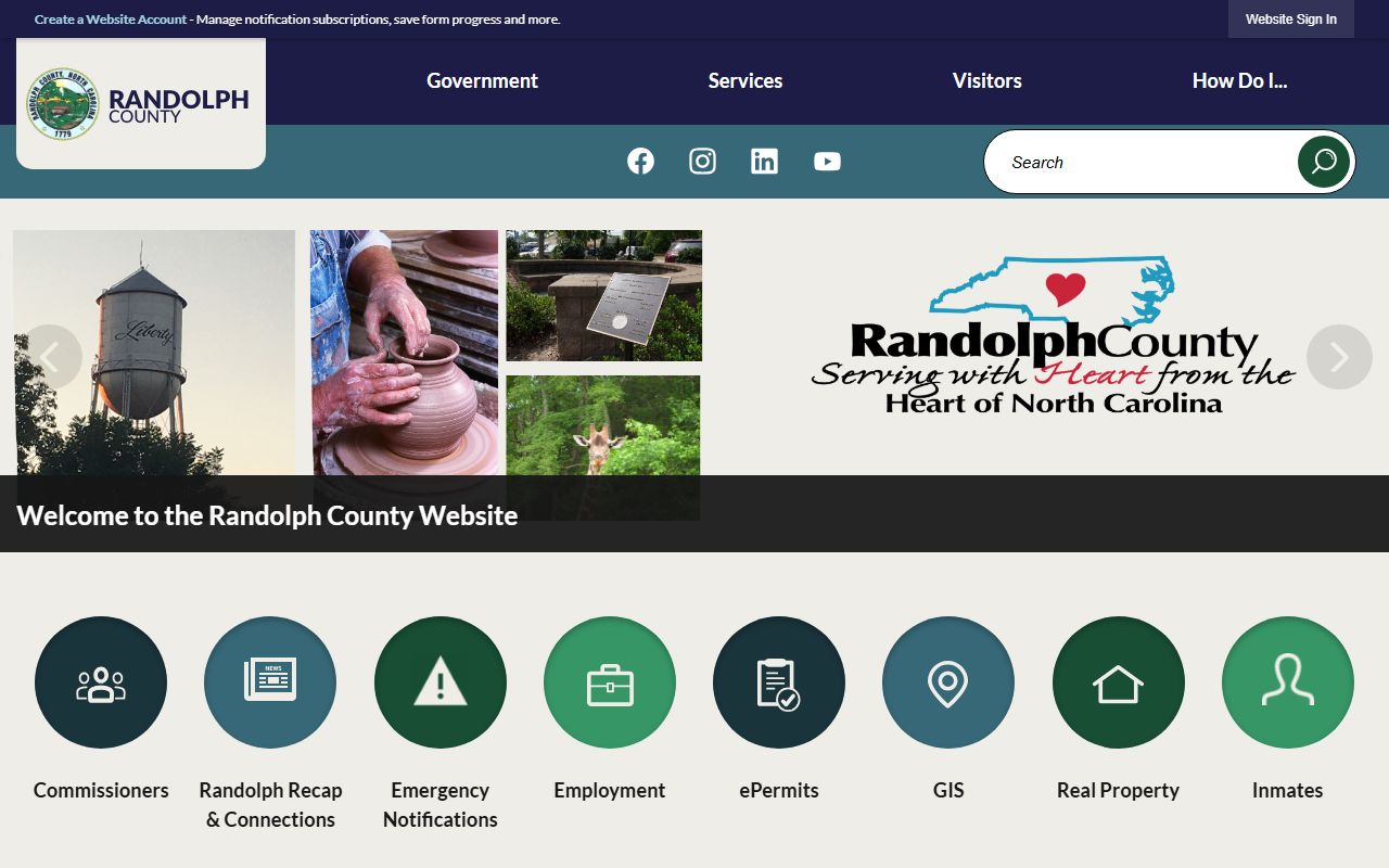 Randolph County government website for divorce decree record information