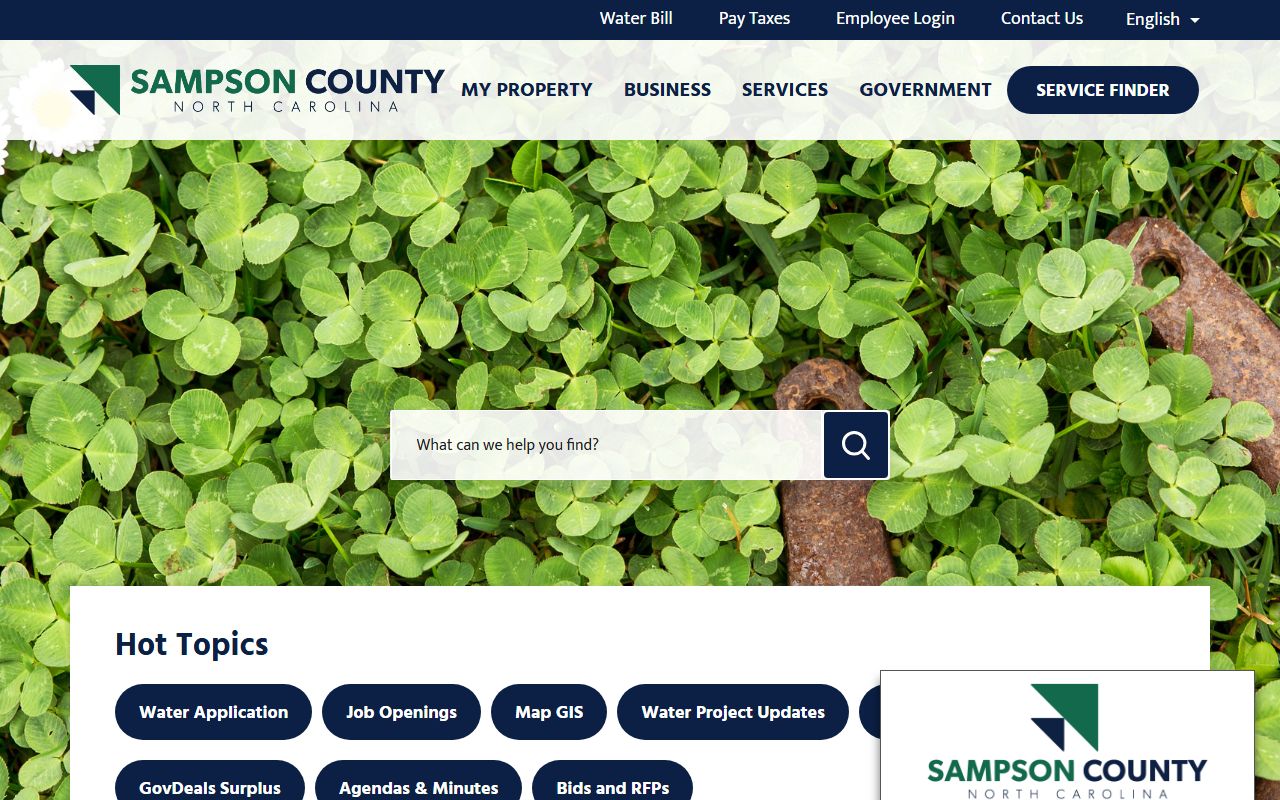Sampson County government website for divorce decree records