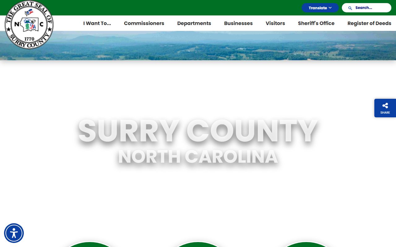 Surry County government website for divorce decree records