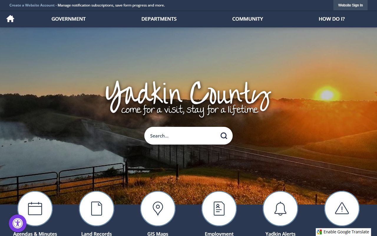 Yadkin County government website for divorce decree records in Yadkinville