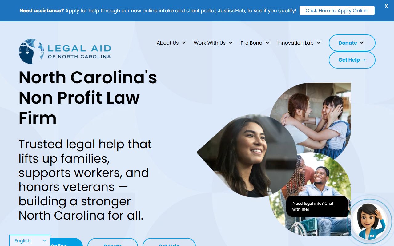 Legal Aid of North Carolina divorce decree resources and assistance