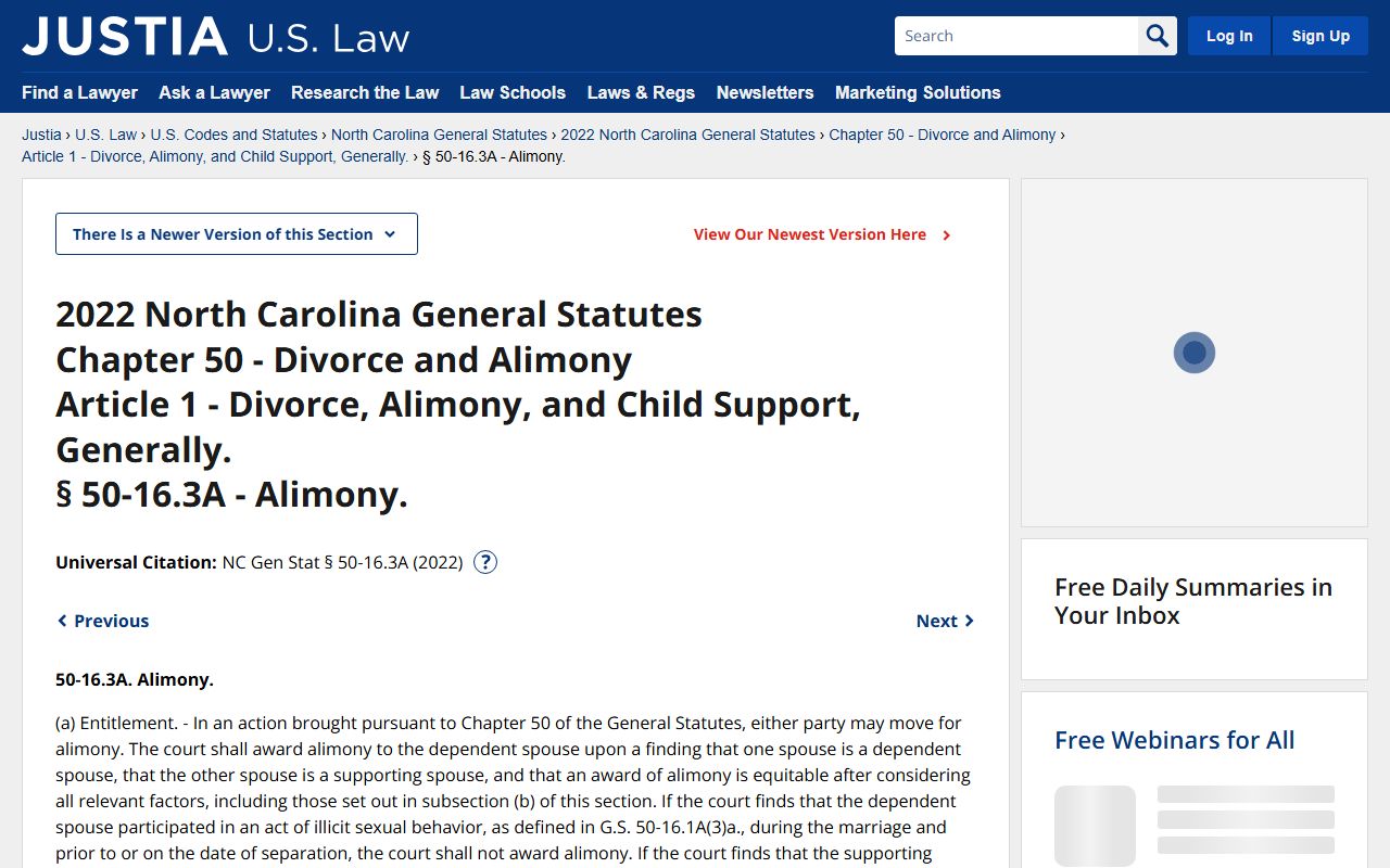 North Carolina divorce decree statutes reference for Mitchell County